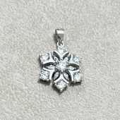 Pandantiv argint fulg de nea cu pietre Snowflake DiAmanti SP03122C-AS